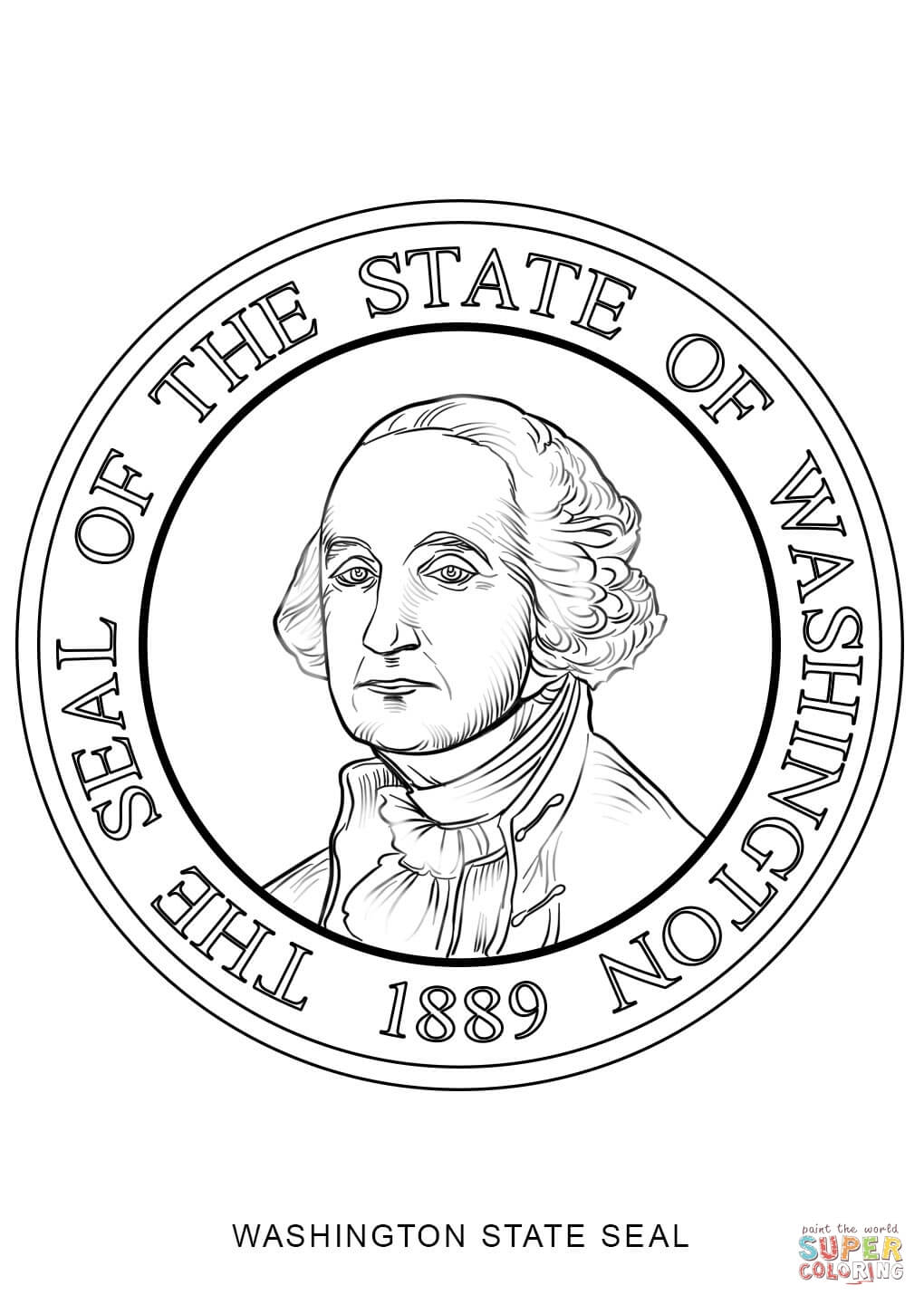 Washington state seal coloring page free printable coloring pages