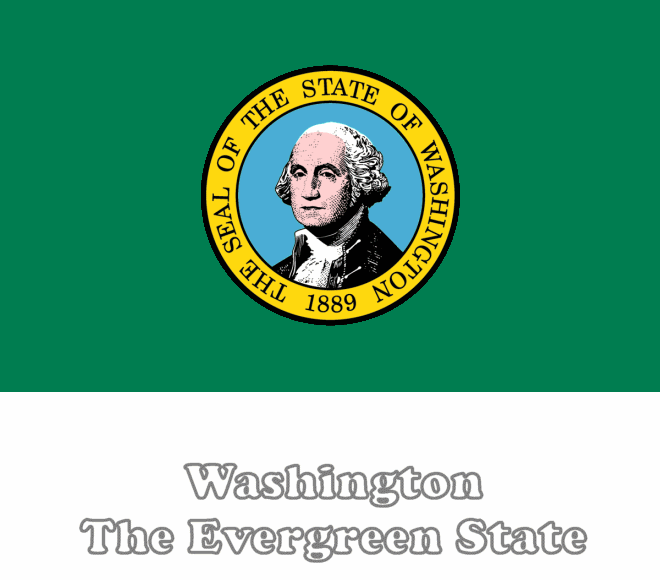 Large horizontal printable washington state flag from