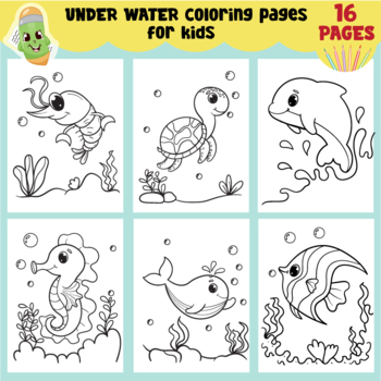 Printable under water coloring pages for kids activity sheets activity book