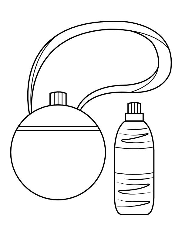 Printable canteen and water bottle coloring page