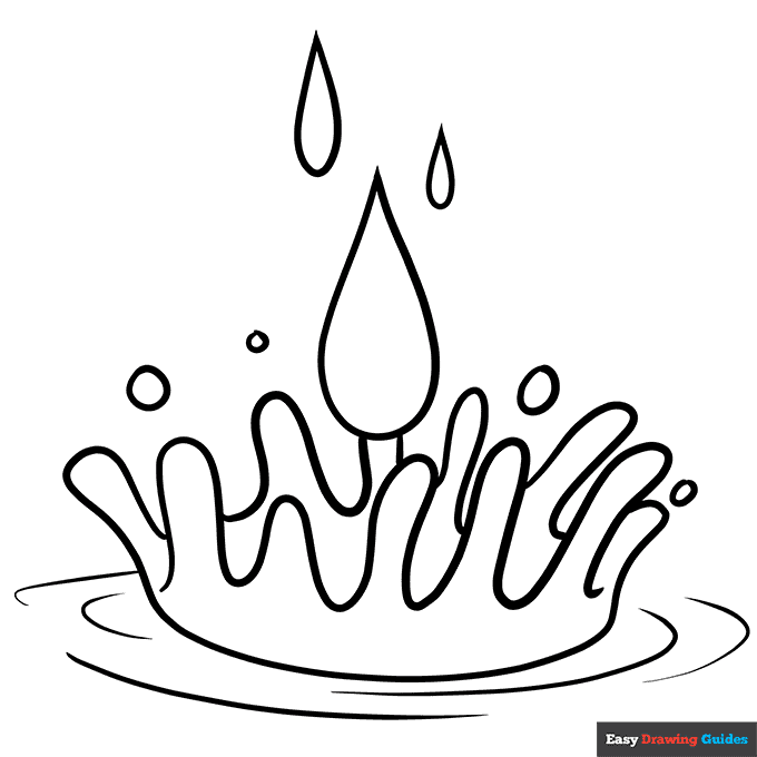 Water drops coloring page easy drawing guides