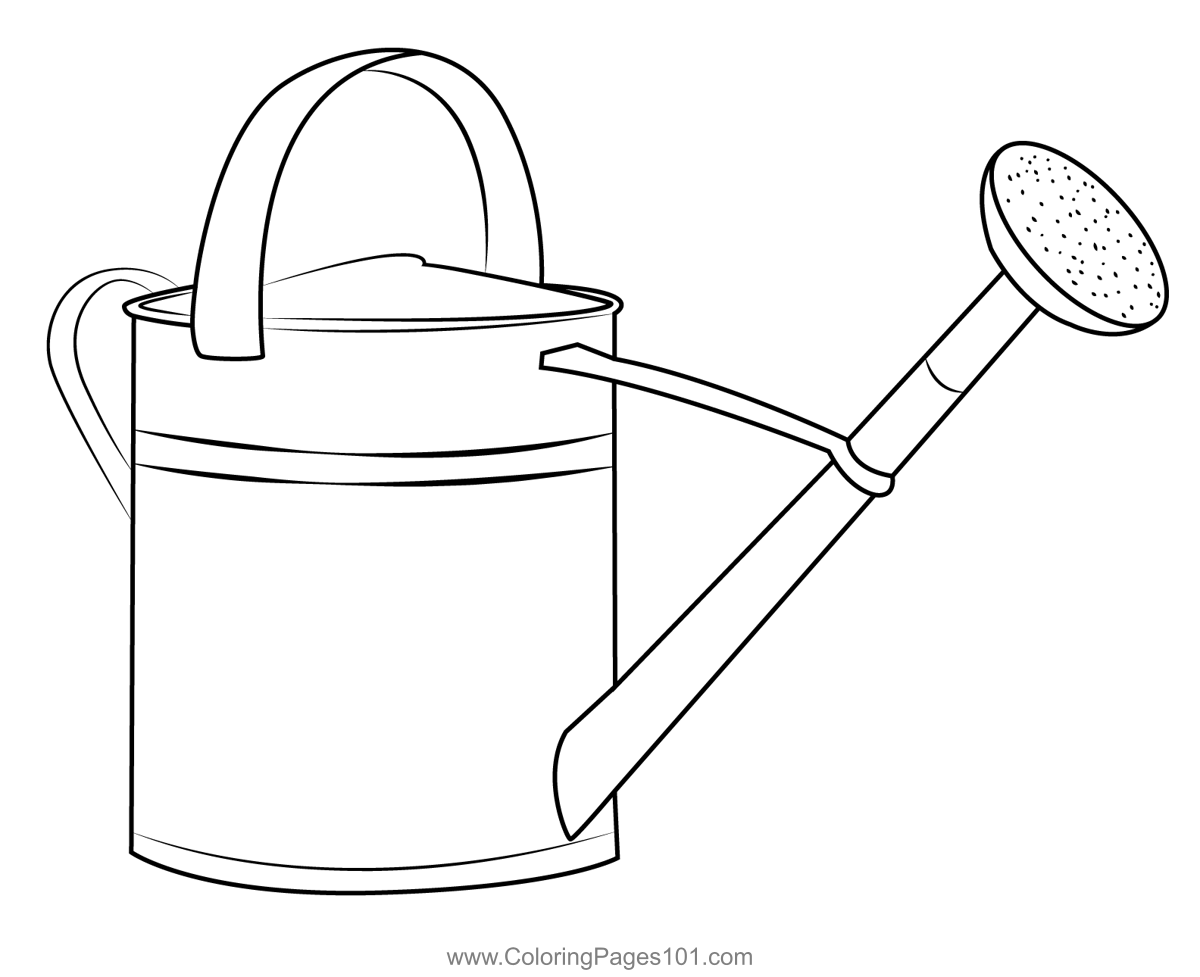 Watering can coloring page for kids