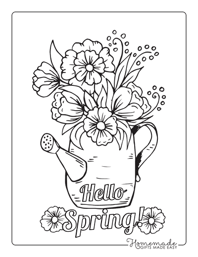 Free flower coloring pages for kids adults