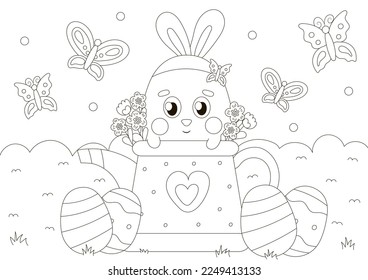 Cute coloring page easter holidays bunny stock vector royalty free