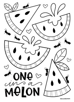 Watermelon coloring page by mrs arnolds art room tpt