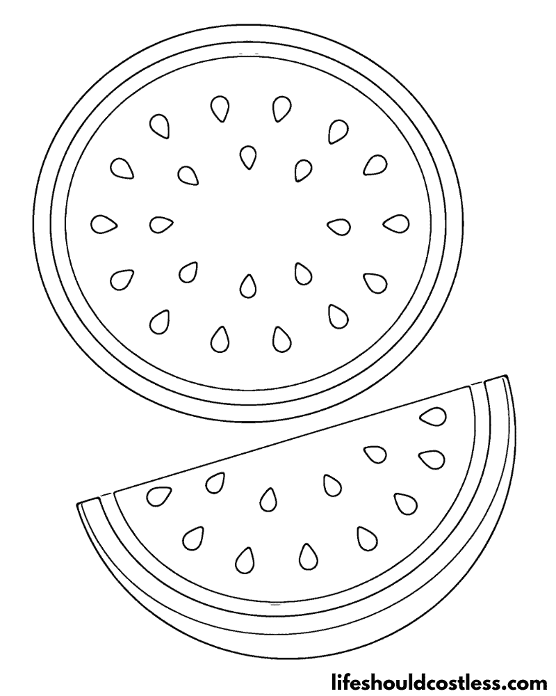 Watermelon coloring pages free printable pdf templates