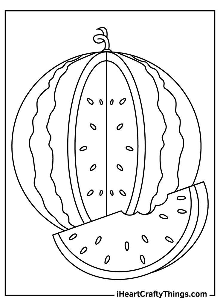 Watermelon coloring pages coloring pages watermelon kid coloring page