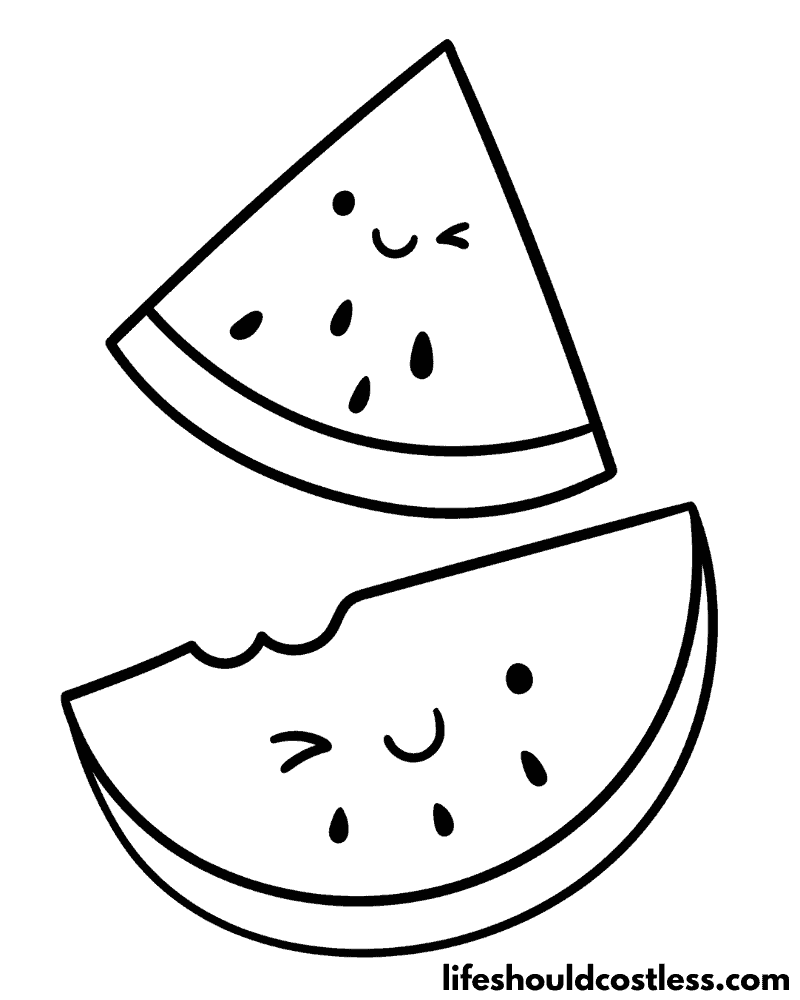 Watermelon coloring pages free printable pdf templates