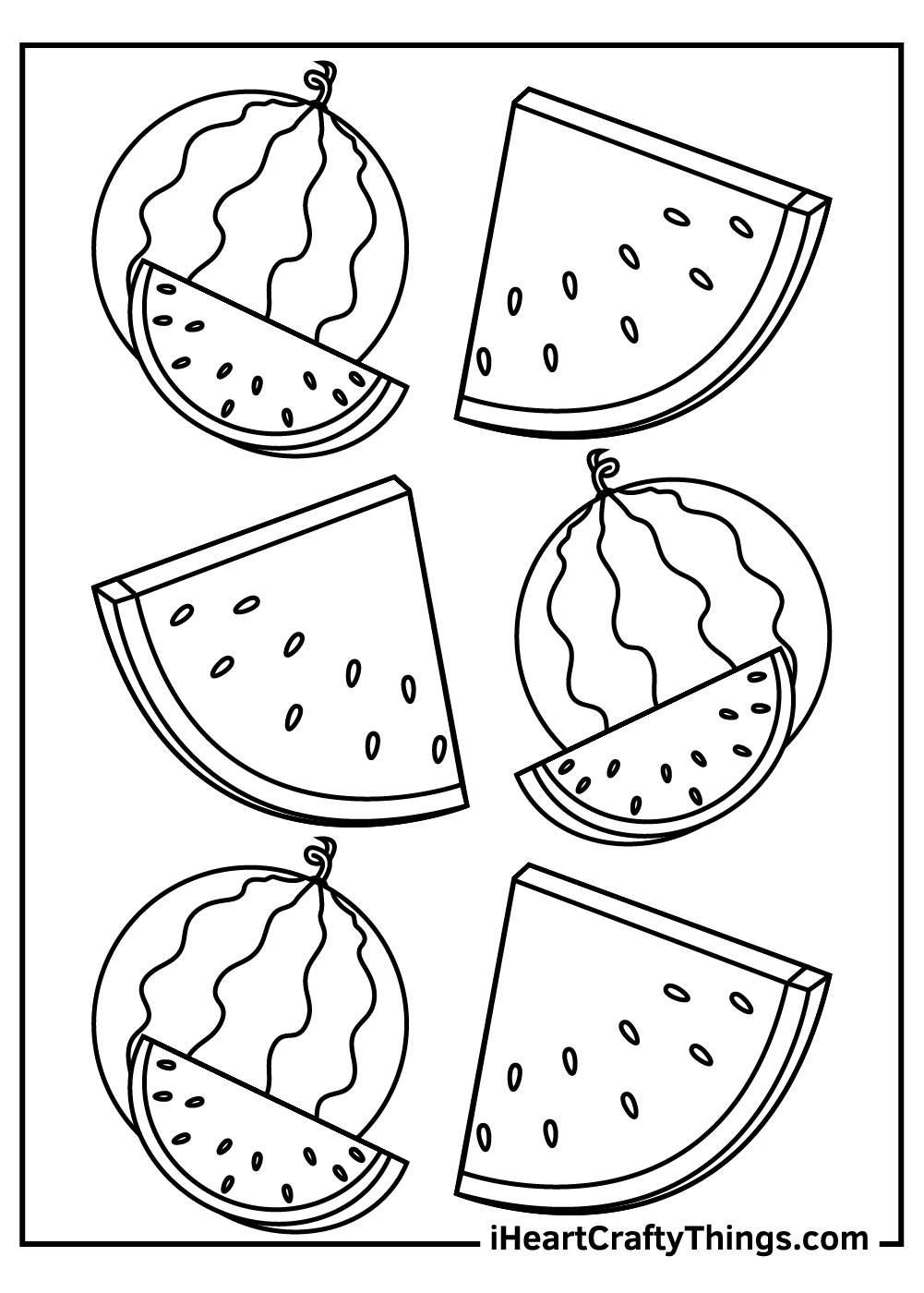 Watermelon coloring pages free printables