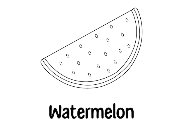 Premium vector watermelon coloring pages