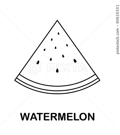 Coloring page with watermelon for kids