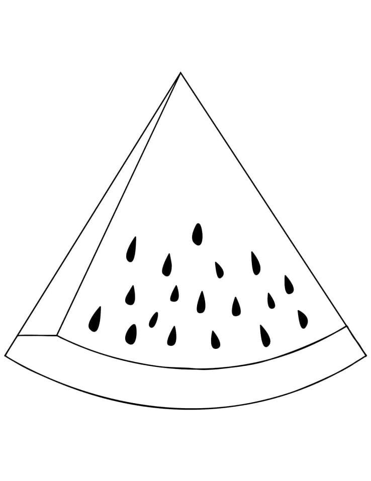 Watermelon slice coloring page