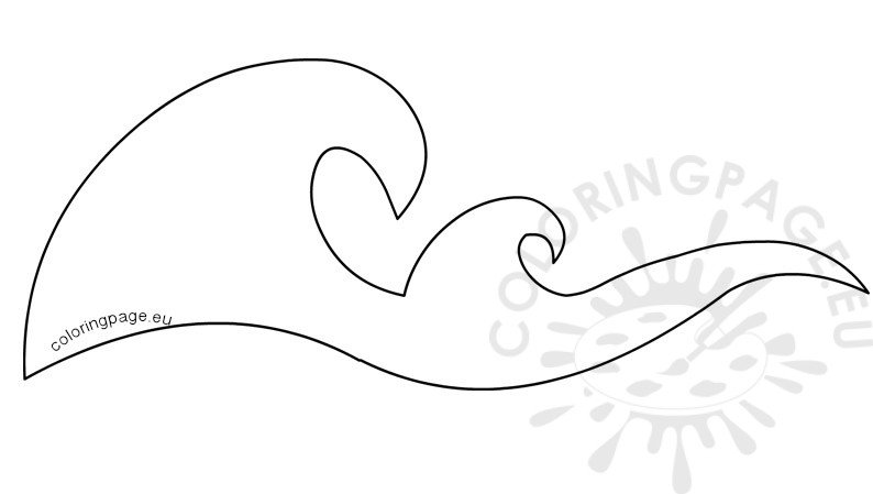 Ocean waves border stencils printable coloring page