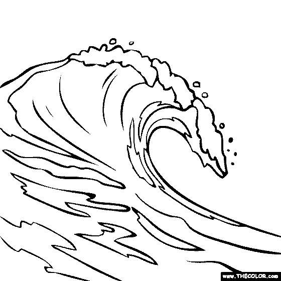 Breaking wave coloring page