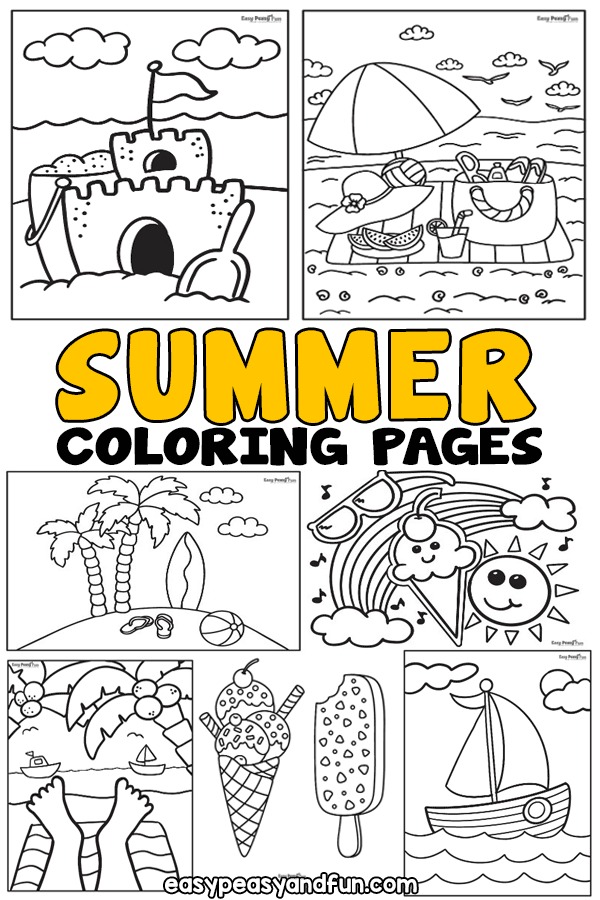 Printable summer coloring pages