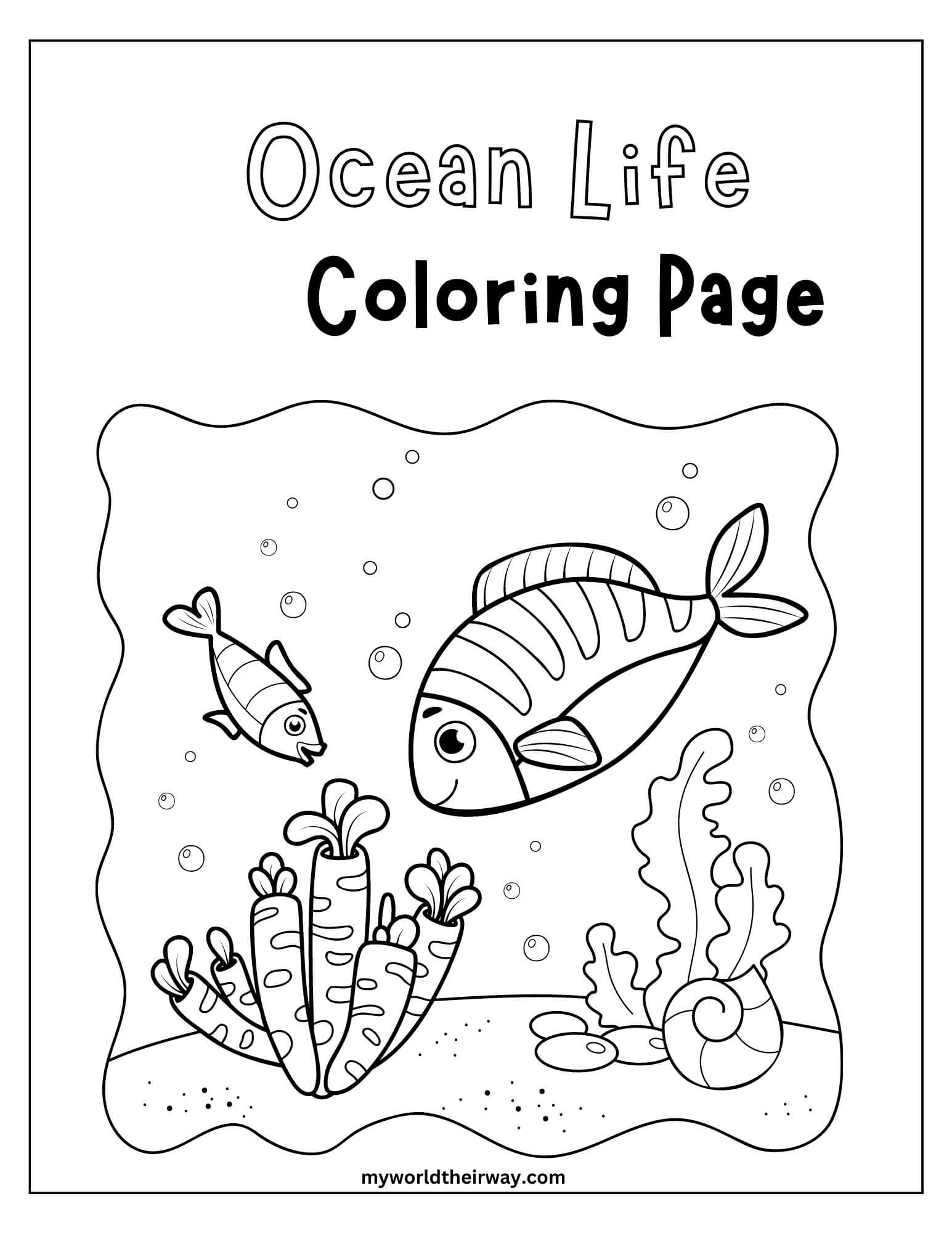 Dive into fun with ocean animal coloring pages