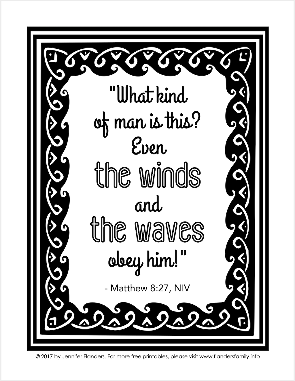 Wind and waves coloring page