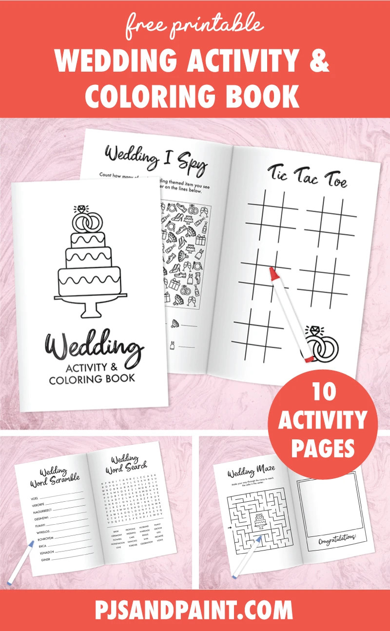 Free printable wedding activity and coloring book for kids