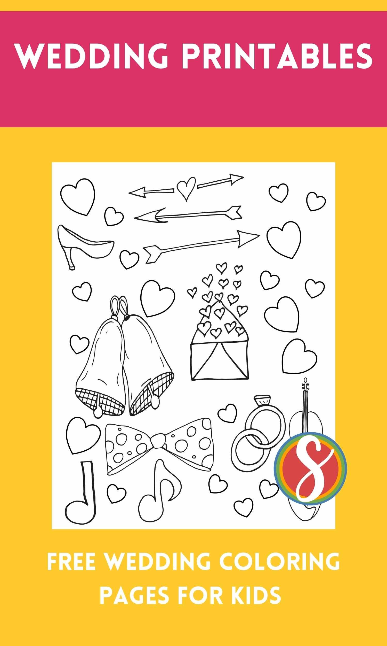 Free wedding coloring pages â stevie doodles