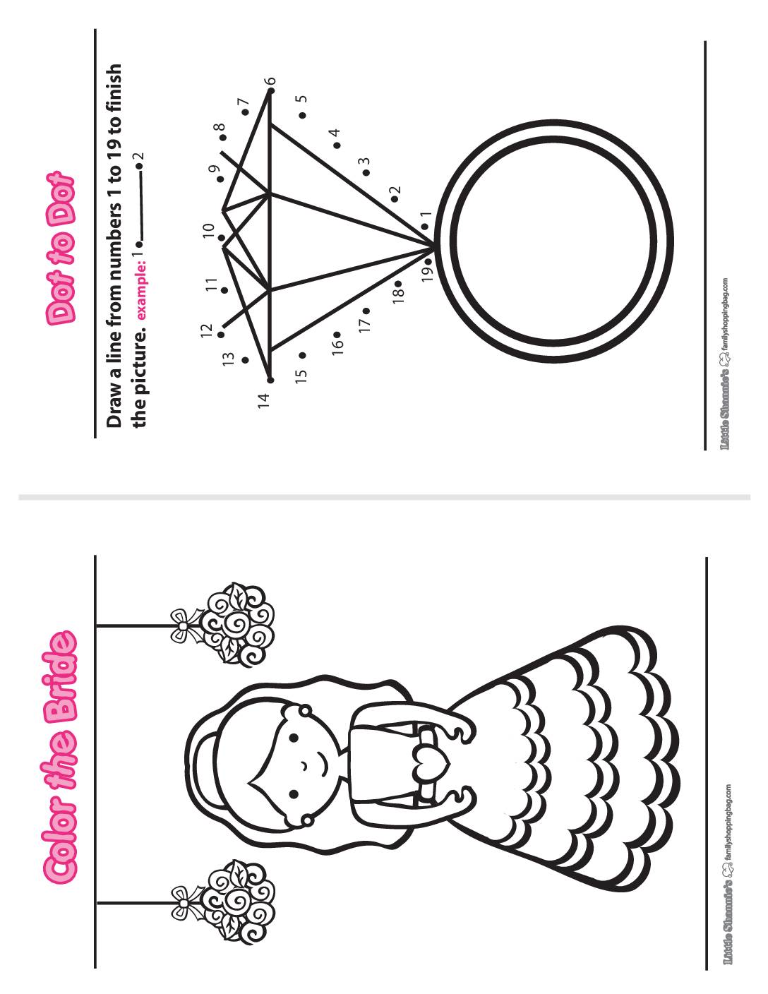 Free printable wedding activity book coloring pages and more lil shannie