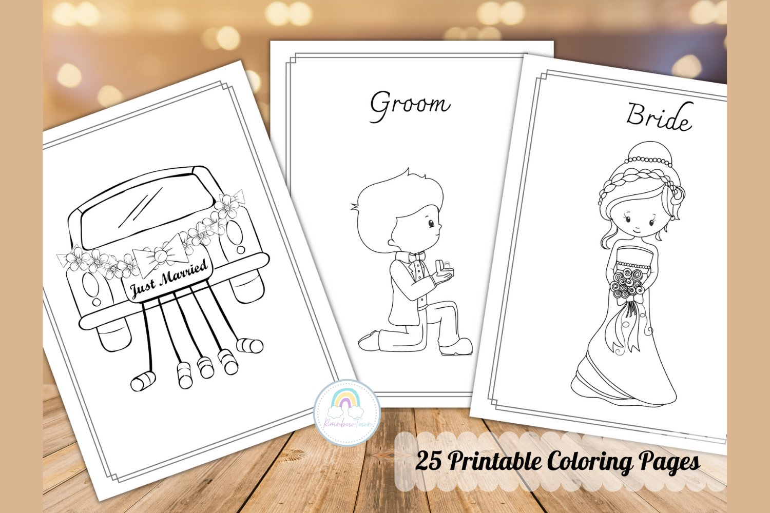 Wedding coloring pages for kids printable