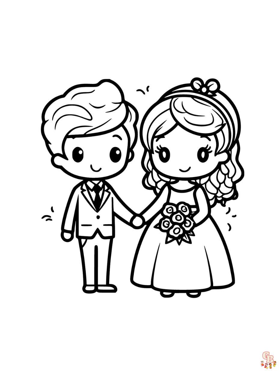 Free printable wedding coloring pages