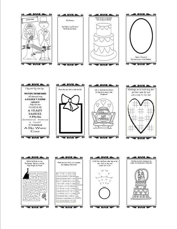 Wedding activity book printable customizable