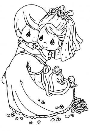 Free printable wedding coloring pages for adults and kids