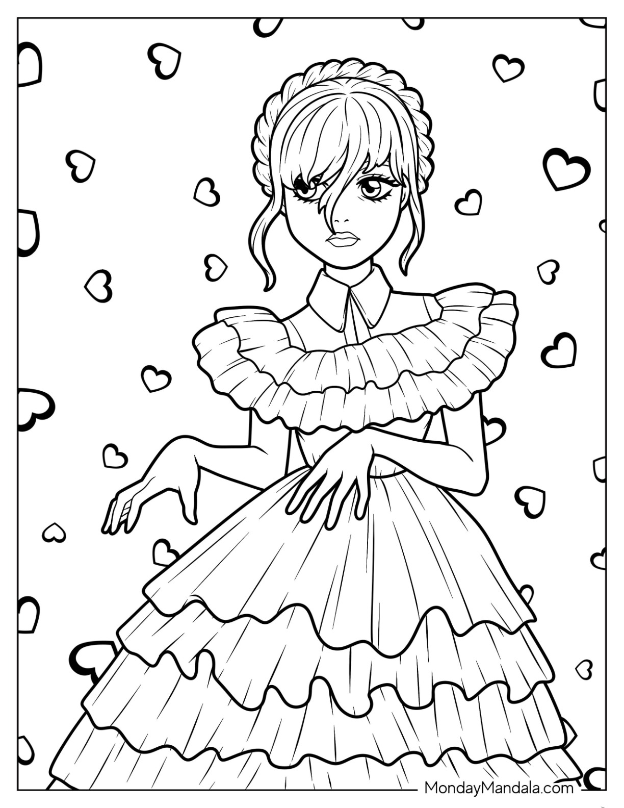 Wednesday coloring pages free pdf printables