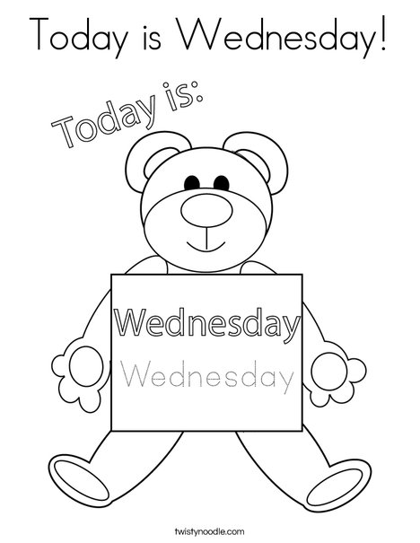 Today is wednesday coloring page