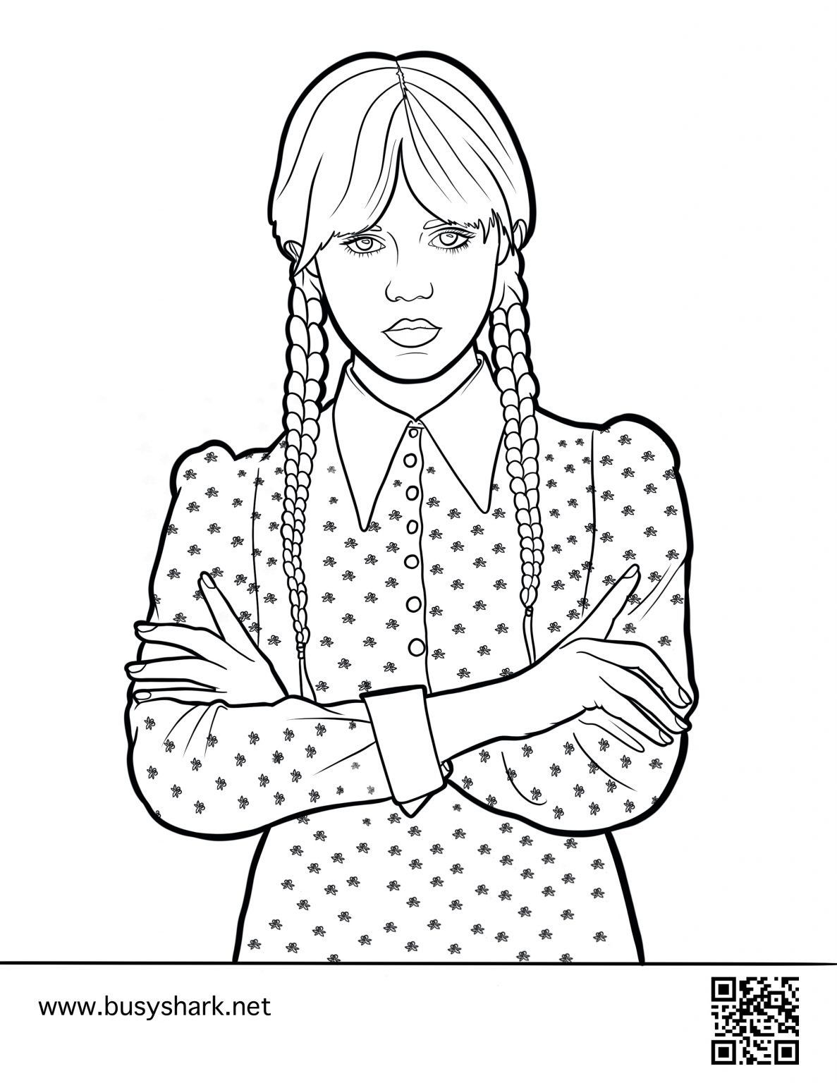 Wednesday addams coloring page