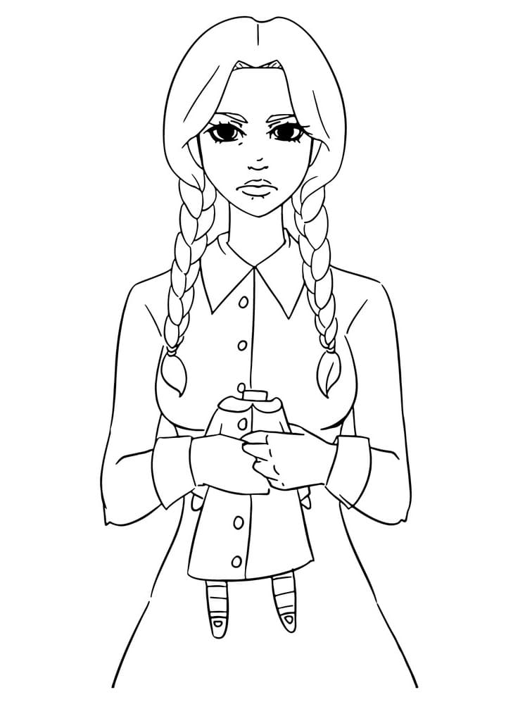 Wednesday addams coloring pages