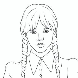 Wednesday addams coloring pages printable for free download