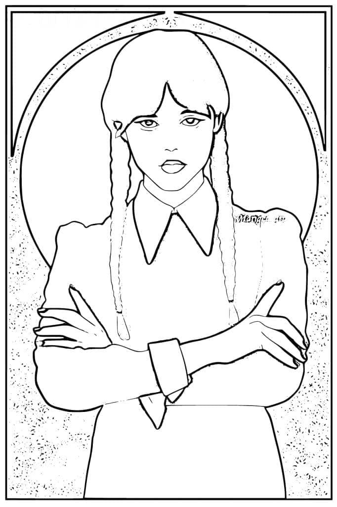 Wednesday addams coloring pages