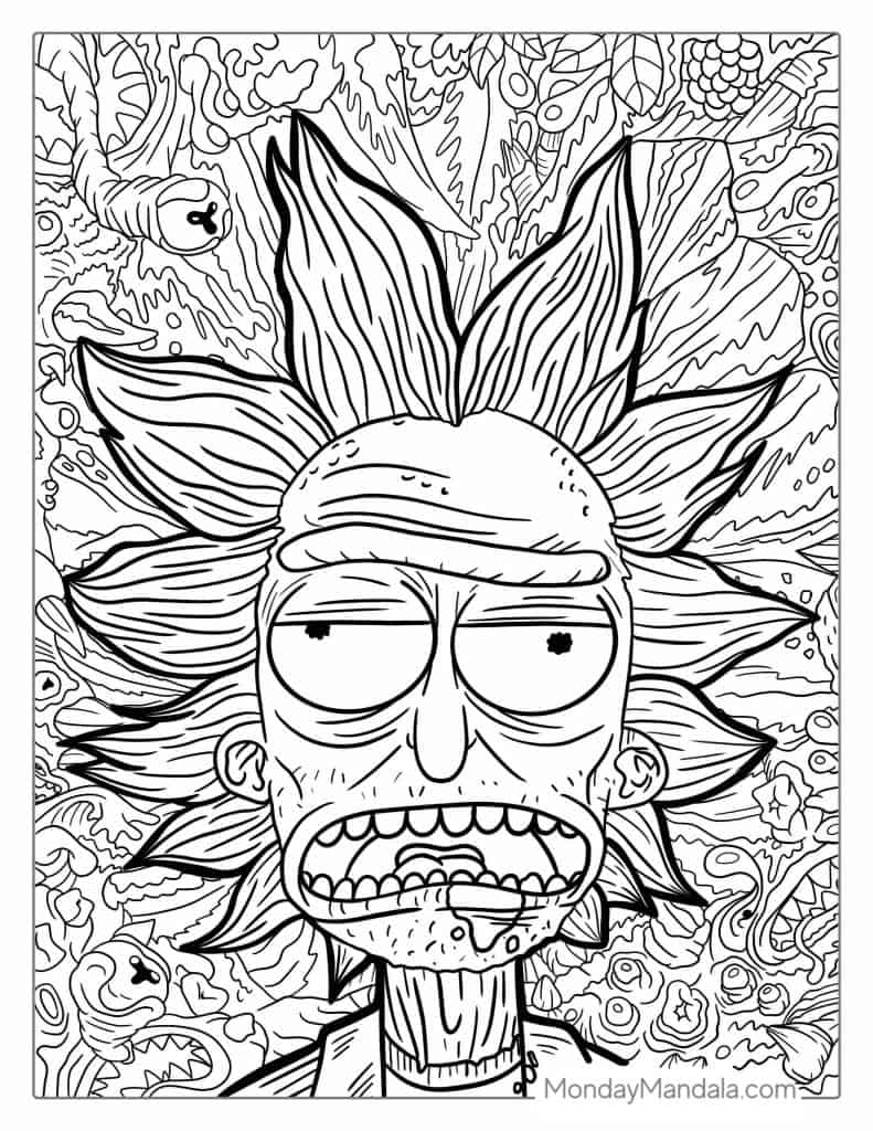 Rick and morty coloring pages free pdf printables