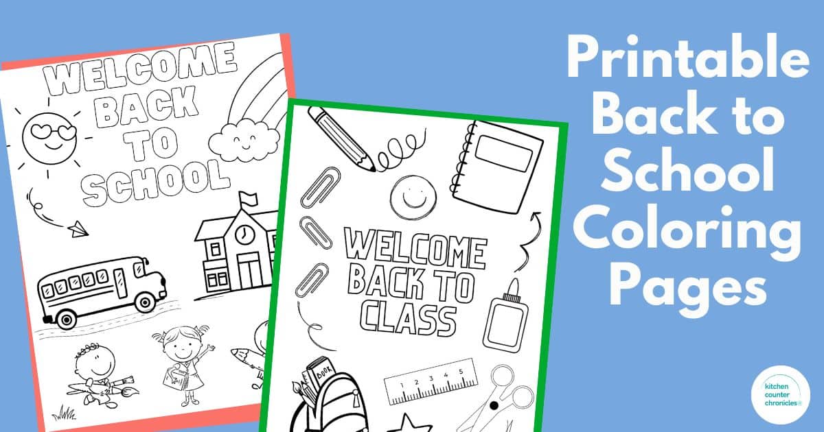 Free printable back to school coloring pages