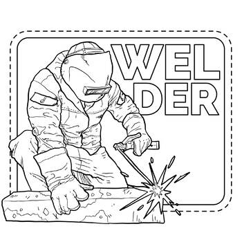 Welder jobcareeroccupations coloring bookpage by scworkspace tpt