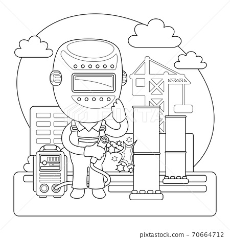 Welder coloring page