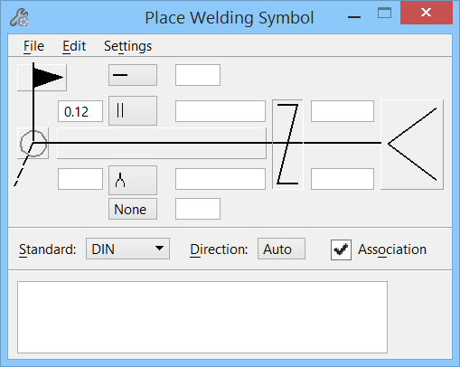 Place welding symbol