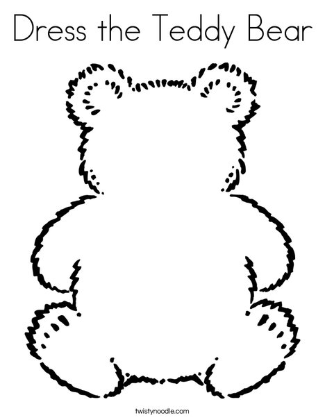 Dress the teddy bear coloring page