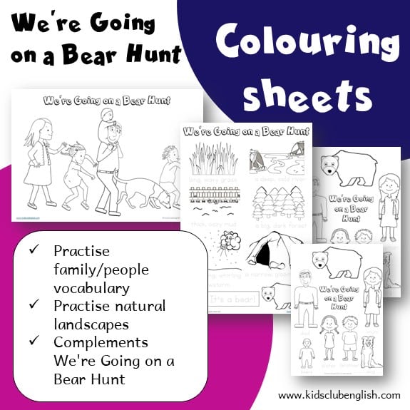 Were going on a bear hunt colouring sheets