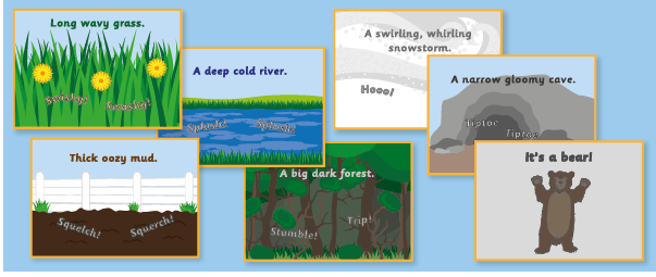 Early learning resources were going on a bear hunt story sequencing flashcards