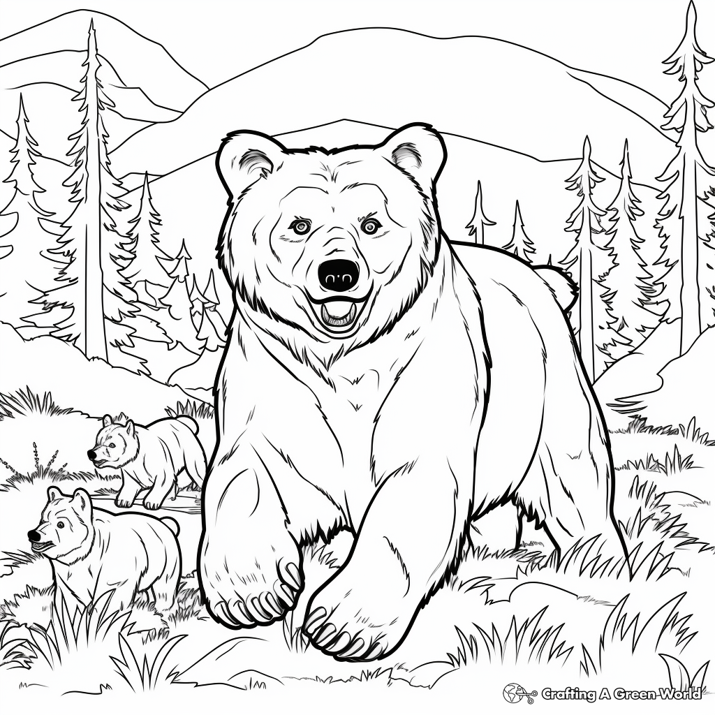 Bear hunt coloring pages