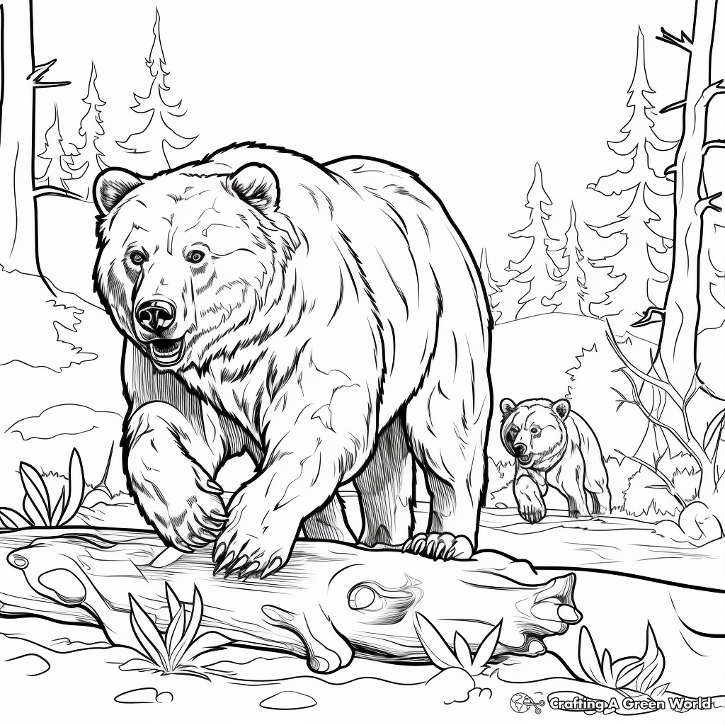 Bear hunt coloring pages