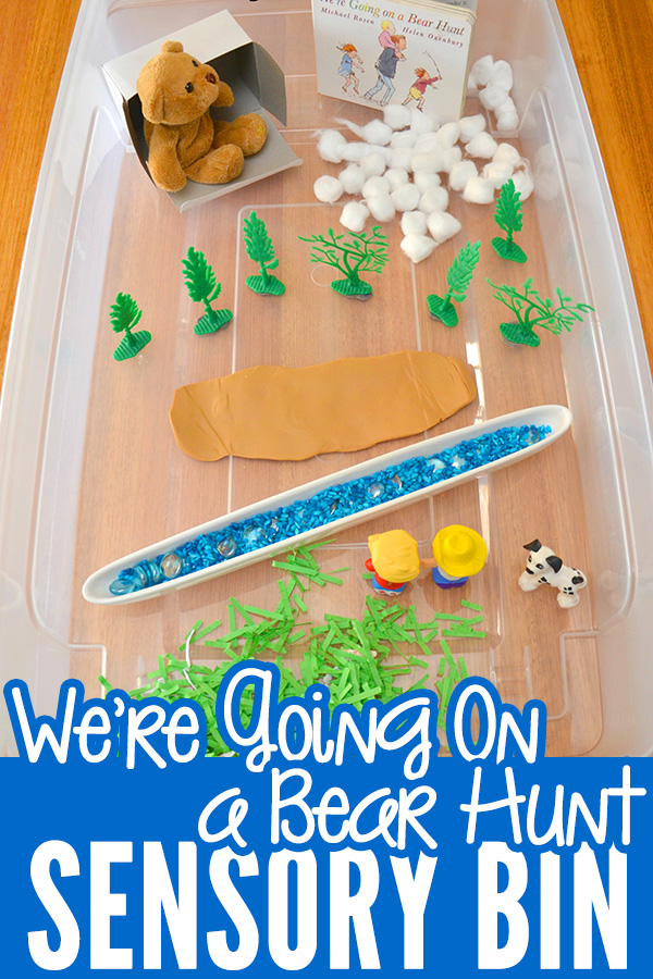 Were going on a bear hunt story sensory bin