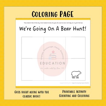 Were going on a bear hunt printable coloring page activity by content by clara