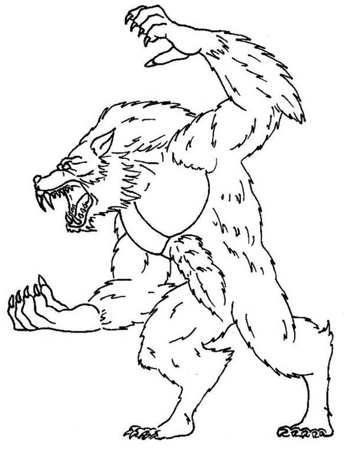 Majestic and fearsome werewolf coloring pages