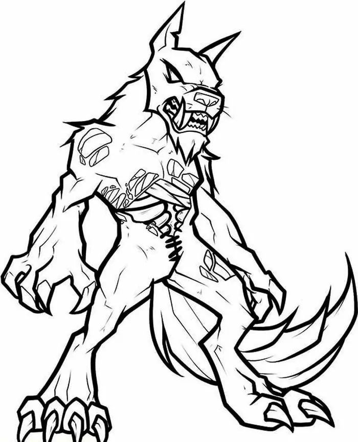 Scary werewolf coloring pages pdf cartoon coloring pages monster coloring pages werewolf