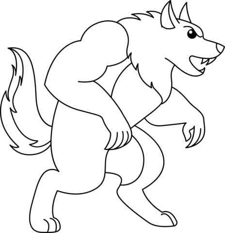 Cartoon werewolf coloring page free printable coloring pages