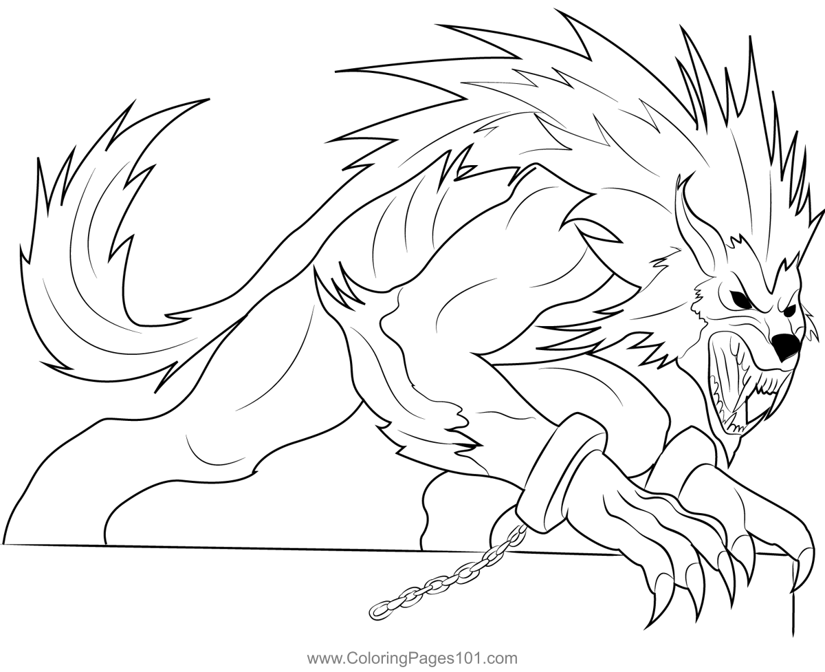 Werewolf coloring page for kids